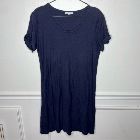 Standard James Perse Navy Blue Rolled Sleeve T-shirt Dress Womens 3 US M - Picture 2 of 8